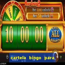 cartela bingo para cha de cozinha imprimir gratis