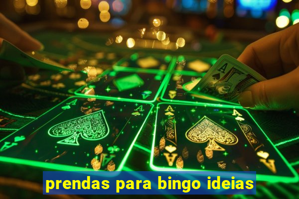 prendas para bingo ideias