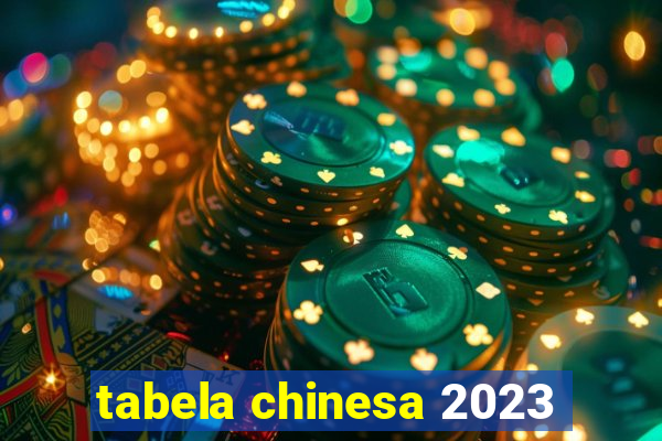 tabela chinesa 2023