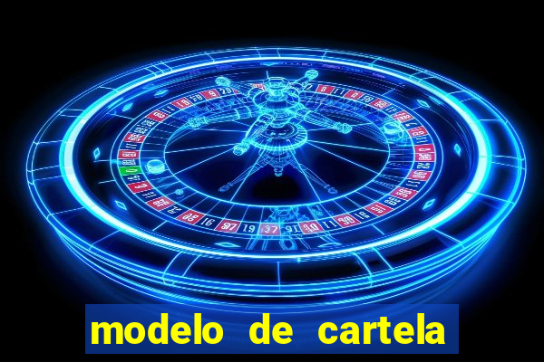 modelo de cartela de bingo em branco