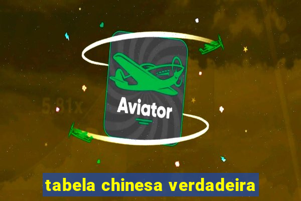 tabela chinesa verdadeira